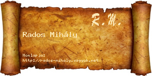 Rados Mihály névjegykártya